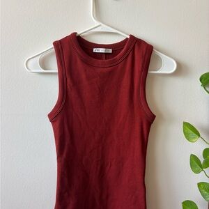 Zara Women's Red Sleeveless Top